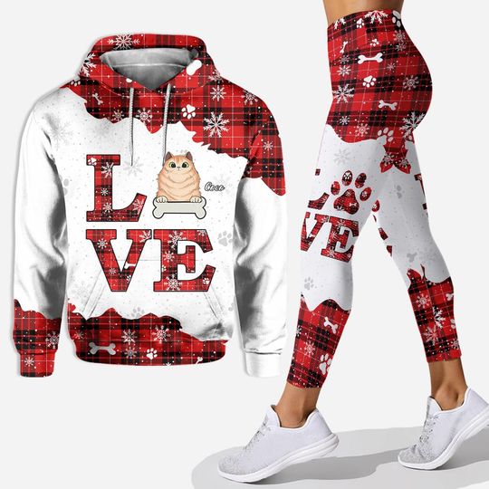 Discover Love Cats - Personalized Christmas Cat Hoodie and Leggings
