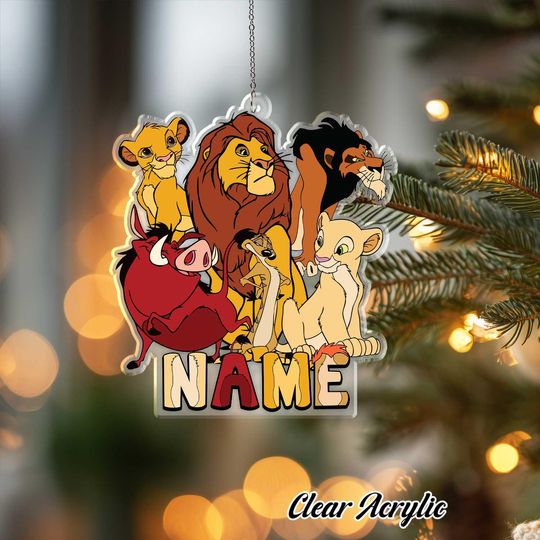 Discover Lion King Simba Acrylic Ornament, Disney Safari Keepsake, Custom Name Pride Rock Decor