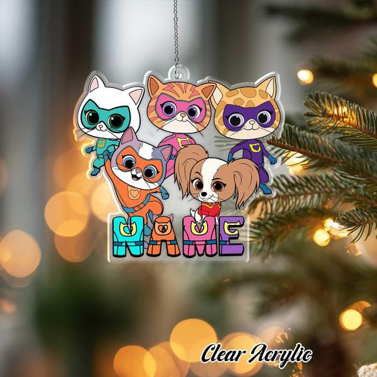 Discover SuperKitties Buddy Bitsy Acrylic Ornament Disney Cat Heroes Keepsake Decor Personalized Animal Lover Christmas Gift