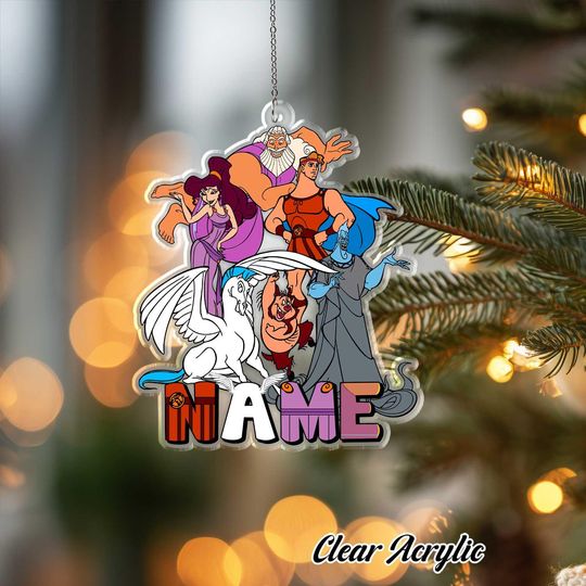 Hercules Megara Phil Hades Acrylic Ornament Greek Mythology Movie Decor Keepsake Custom Name Hero Gift