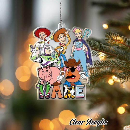 Discover Toy Story Woody Buzz Lightyear Ornament, Disney Pixar Toy Story Keepsake Decor, Custom Andy Gift, Unique Best Friend Xmas Ornament, VTB360