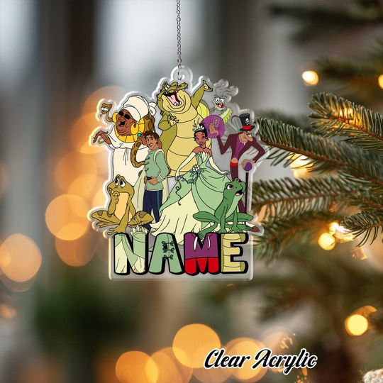 Discover Tiana Frog Princess Ornament, Disney Prince Naveen Keepsake Decor, Custom Bayou Friend Gift, Unique Southern Xmas Gift Ornament, NVA735