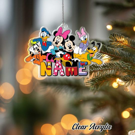 Discover Disney Mickey and Friends Acrylic Ornament, Classic Holiday Keepsake, Custom Goofy and Pluto Decoration