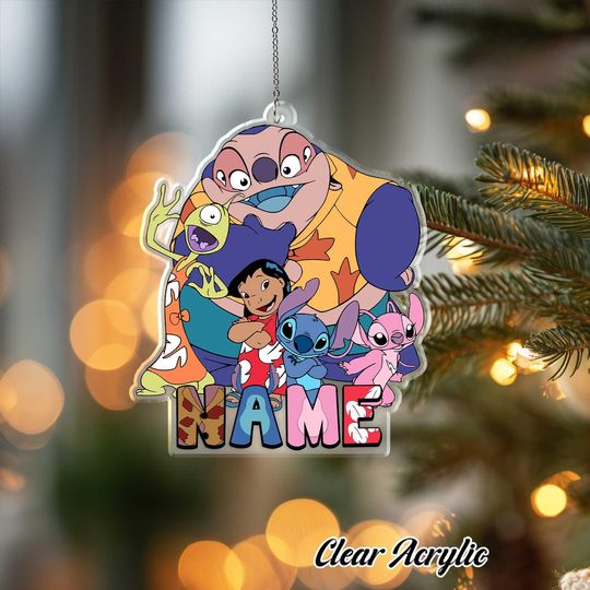 Discover Lilo and Stitch Angel Jumba Pleakley Acrylic Ornament Disney Alien Keepsake Custom Name Hawaiian Holiday Gift