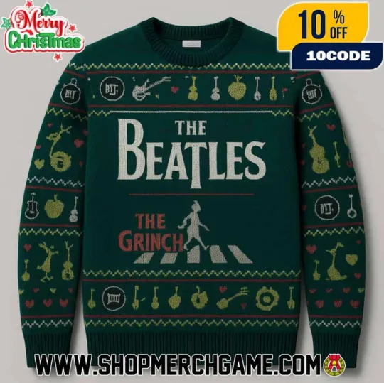 The Beatles The funny character Ugly Christmas Sweater Featuring Abbey Road Crosswalk