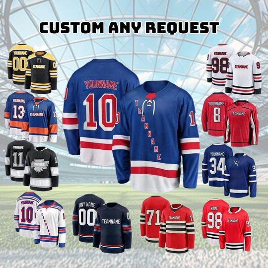 Discover All Stitched Jersey, Embroidery jersey, Custom Stitched Ice Hockey Jersey: Personalized Team Uniform Name,Number,Logo,Rangers fans