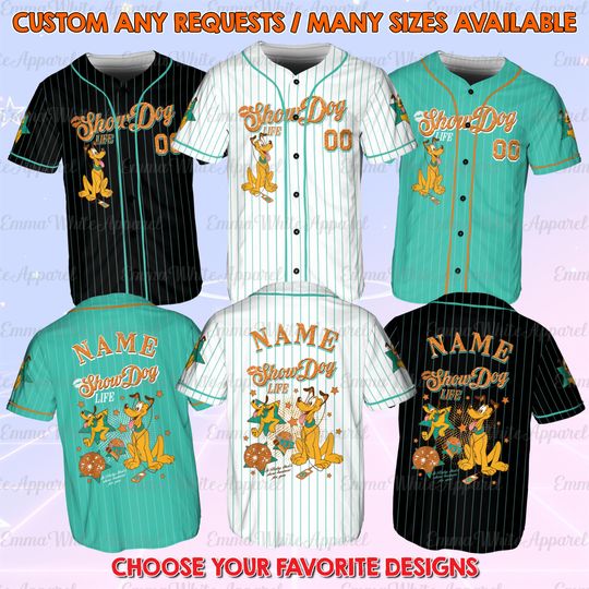 Discover Disney Mickey and Friends Pluto Show Dog Jersey for Men and Women