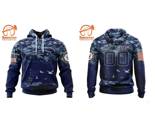 Custom NewEngland Patriot Honor US Navy Veterans Design 3D Hoodie