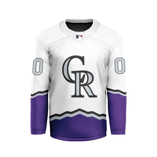 Discover Personalized Colorado Rockies Away Hockey Shirt Men's Fan Gear Christmas Gift