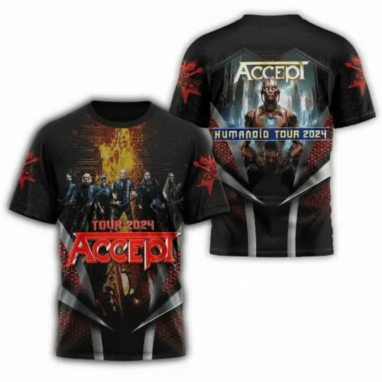 Discover Accept Humanoid Tour 2024 For Fan 3D T-shirt