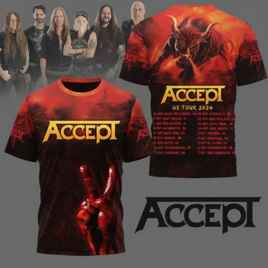 Discover Accept US Tour 2024 With Schedule 3d T-shirt
