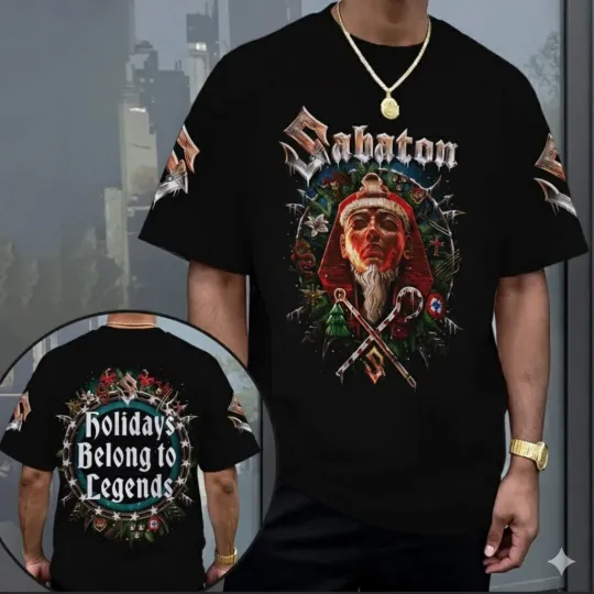 Discover Sabaton Christmas 2025 Uniex 3D Tee For Xmas Gift Cotton