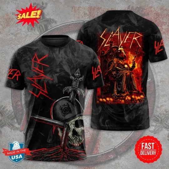 Discover 2025 Slayer Band 3D Shirt gift For fan