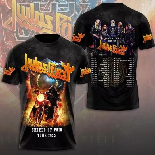 Merry Christmas Judas Priest 3D shirt, AOP Polyester Unisex