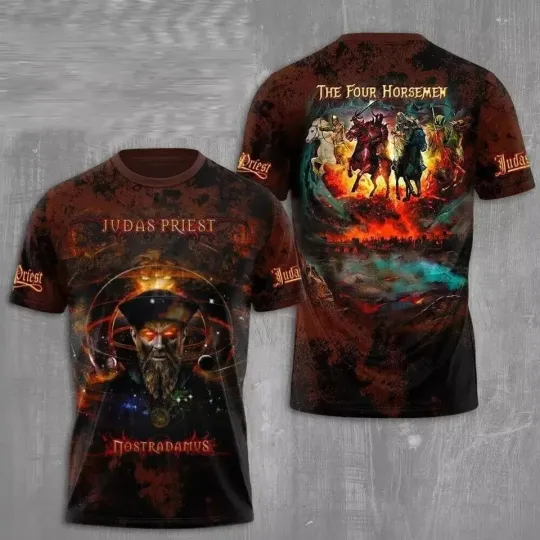 Merry Christmas Judas Priest 3D shirt, AOP Polyester