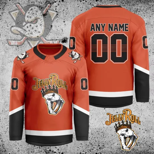 Personalized Anaheim Ducks X Jelly Roll Hockey Shirt Men's Fan Gear Xmas Gift