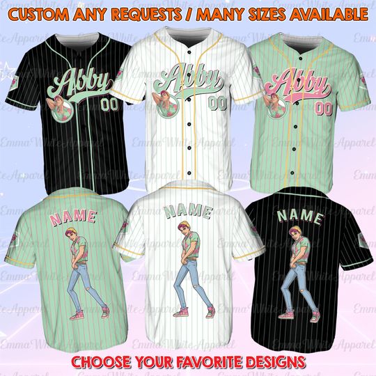 Discover Abby Fictional Kpop Baseball Jersey, Idol Anime Character Fan Shirt, Boy Band Main Dancer Gift, Kpop Birthday Style Jersey