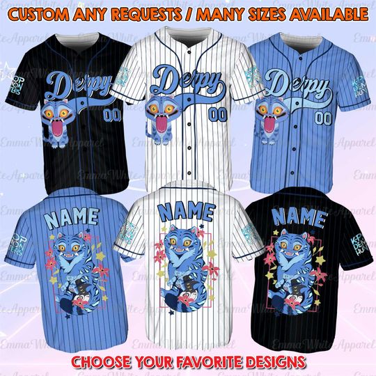 Discover Derpy Sussie Kpop Inspired Baseball Jersey, Kids Tiger Costume Shirt, Blue Tiger Costume Baseball Jersey
