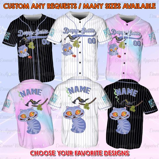 Derpy Sussie Team Baseball Jersey, Cat and Animal Print Baseball Jerseys, Blue Striped Animal Jersey, Adult Tiger Costume