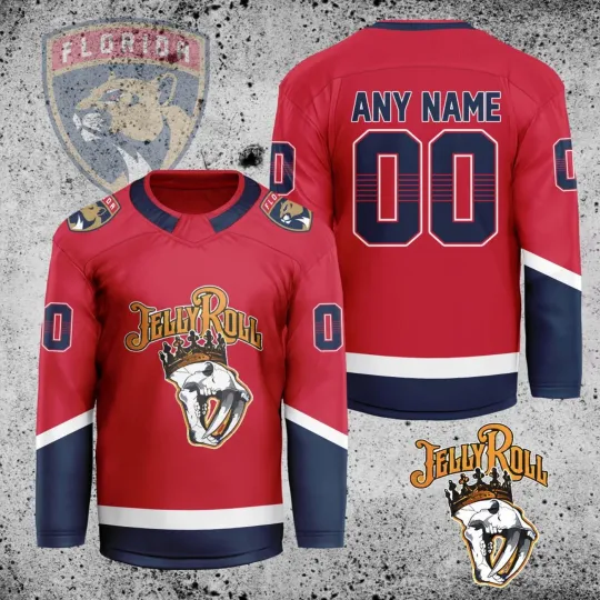 Personalized Florida Panthers X Jelly Roll Hockey Shirt Men's Fan Gear Xmas Gift
