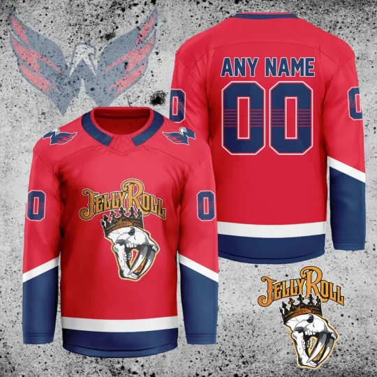 Discover Personalized Washington Capitals X Jelly Roll Hockey Shirt Men's Fan Gear Gift