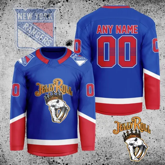 Discover Personalized New York Rangers X Jelly Roll Hockey Shirt Men's Fan Gear Xmas Gift