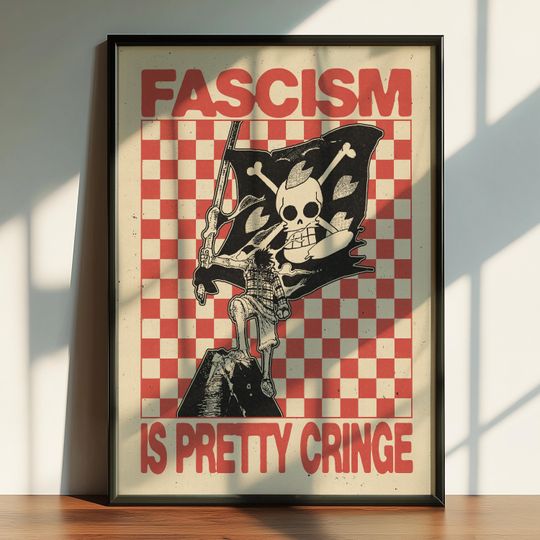 Retro One Piece Poster - Motivational Wall Art for Any Room - Fascism Textured Print