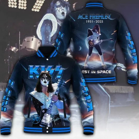 Discover Kiss B@nd X Ace Frehley Rip 1951-2025 Baseball Jacket, Gift For Fans
