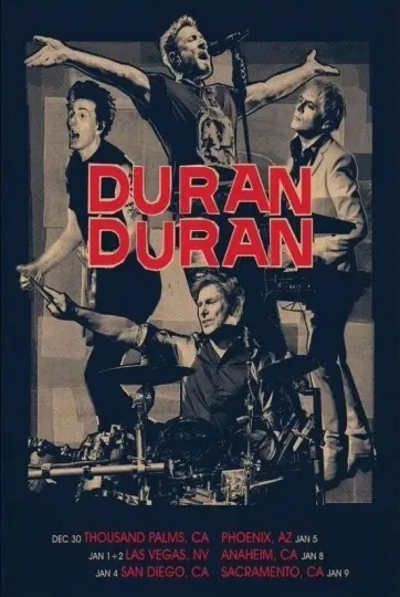 Discover Duran Duran January 9 2026 Tour Poster – Official Concert Wall Art Print