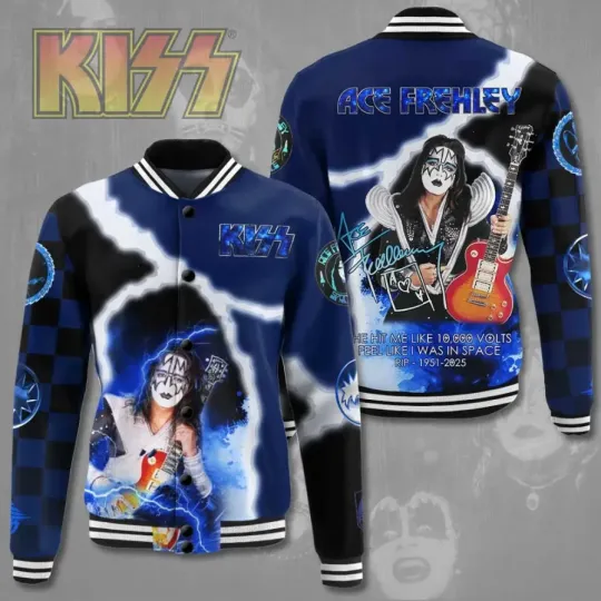 Discover Kiss B@nd X Ace Frehley 1951-2025 Baseball Jacket, Gift For Fans
