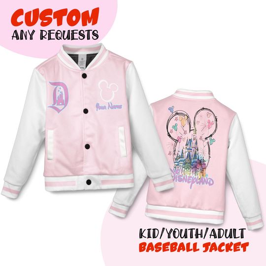 Discover Custom Disneyland Castle University Varsity Jacket, Disney Jacket, Disney Inc Adult Kid Varsity Jacket, Baseball Team Outfit, Disney Varsity