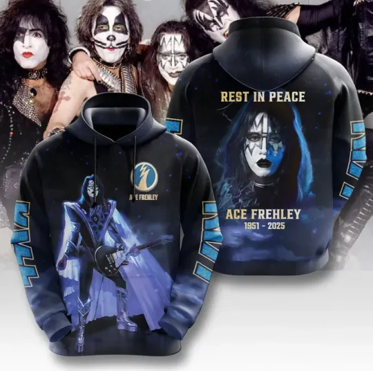 Discover Kiss Band X Ace Frehley Rip 1951-2025 3D Aop Hoodie