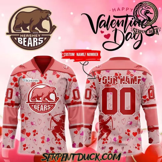 Discover Personalized Hershey Bears x Valentines Day Hockey Shirt Men's Fan Gear Gift