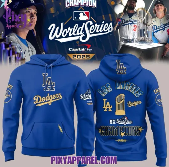 Discover Los Angeles Dodger World Series 9X Champions 2025 3D Hoodie