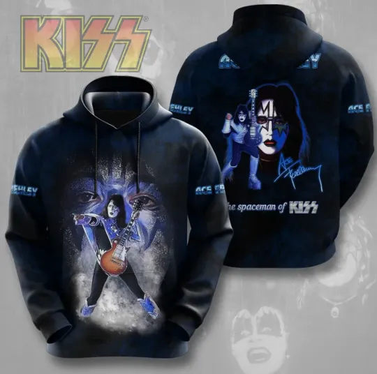 Discover Ace Frehley The Spaceman Of Kiss Band 3D All Over Printed Hoodie