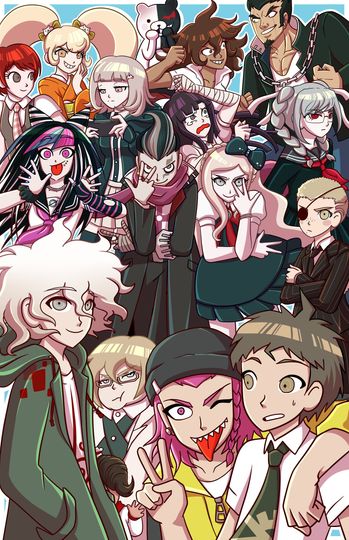 Discover DR 2 Poster, Nagito Komaeda Hinata Hajime Gundham Tanaka Souda Kazuichi Chiaki Hiyoko Saionji Ibuki Mioda