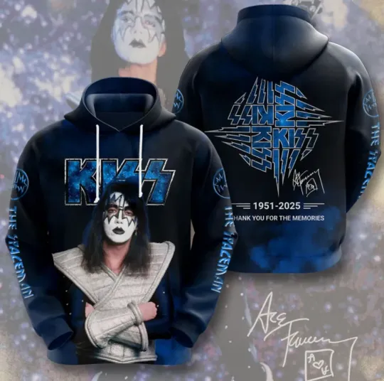 Discover Kiss B@nd X Ace Frehley 1951-2025 Thank You For The Memorie 3D Hoodie, Gift For Fans