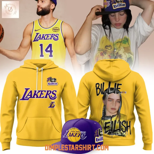 Discover Bill*ie Eilish X Los Angekes Laker Show Gold 3D Hoodie