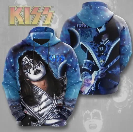 Discover RIP Ace Frehley Spave Ace Kisses Band 3D AOP Hoodie