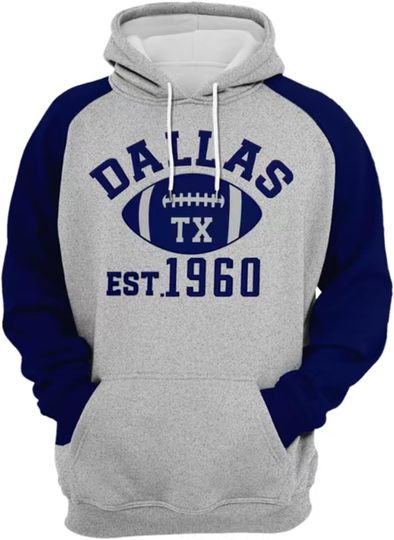 Discover Mens 3D City Letter Embroidered Hoodie Pullover Sweatshirt