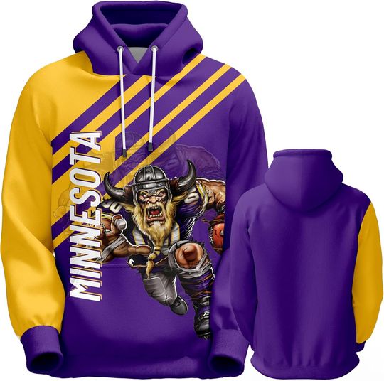 Discover Men's 3D Football Hoodie City Mascots Hooded Sweatshirt for Fans