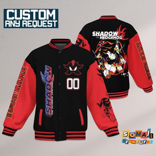 Discover Personalized Shadow The Hedgehog Chaos Varsity Jacket, Custom Movie Jacket, Sonic the Hedgehog Sports, Gamer Gift Outfit