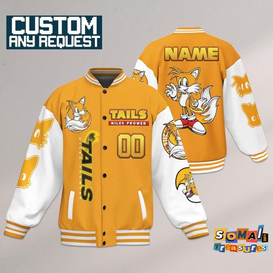Discover Personalized Miles Tails The Hedgehog Varsity Jacket, Custom Movie Jacket, Sonic the Hedgehog Sports, Gamer Gift Outfit