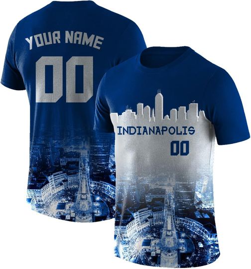 Discover Personalized 3D Football City Night T-Shirt for Men Women Youth with Custom Name and Number