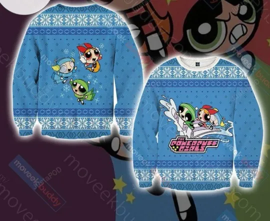 Discover Color Trio Cartoon Ugly Christmas Sweater Funny Holiday Jumper