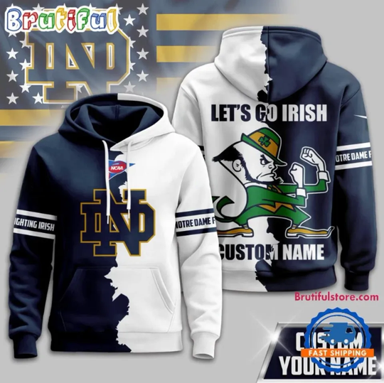 Discover Personalized No*tre Dame Fighting Irish 2025 Ncaa Warrior Spirit 3D Hoodie, Gift For Fans