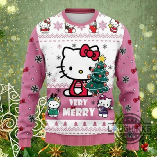 Hello Kitty Cute All Over Print Ugly Christmas Sweater for Men & Women