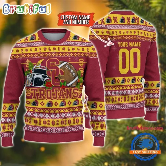 Discover Trojans Logo Team Football Custom Christmas Ugly Sweater