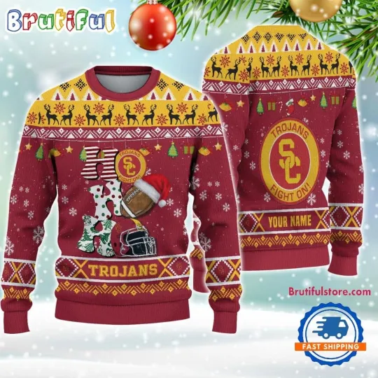 Discover Trojans Football HO HO HO Ugly Christmas Sweater