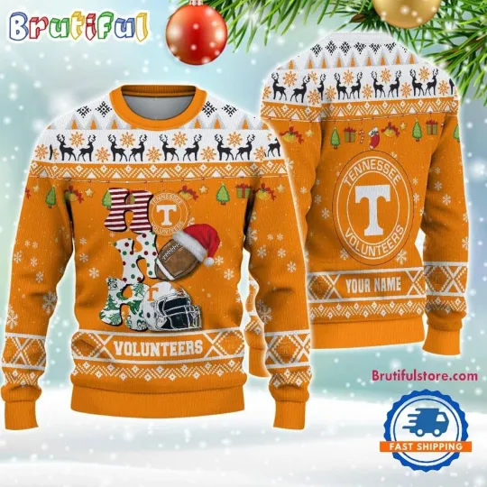 Discover Tennessee Volunteers Football HO HO HO Ugly Christmas Sweater